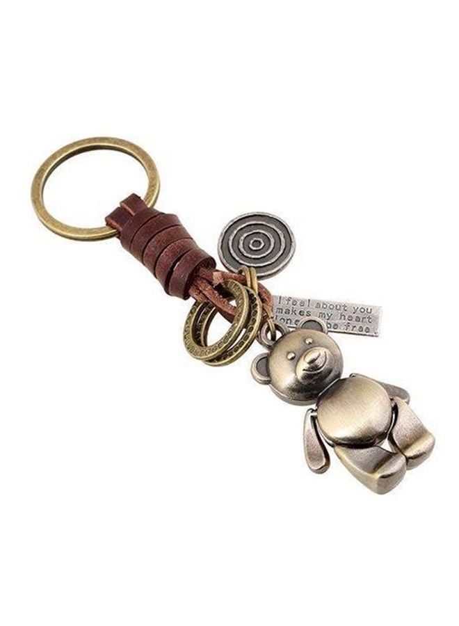 NIBEMINENT Retro Alloy Braided Leather Key Chain