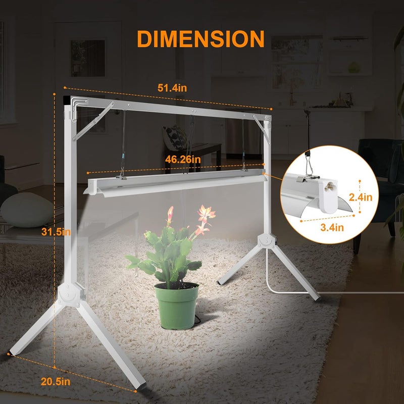 iPower iPower 4 Feet T5 Fluorescent Grow Light System with Foldable Stand Rack for Plant Seed Starting 54W Tube 1  - Image 2