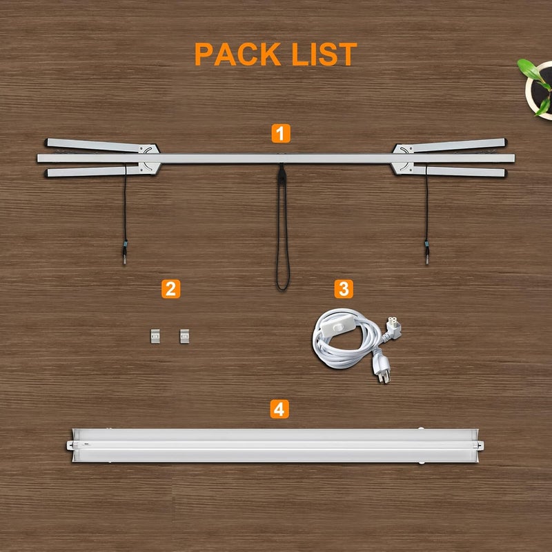 iPower iPower 4 Feet T5 Fluorescent Grow Light System with Foldable Stand Rack for Plant Seed Starting 54W Tube 1  - Image 5