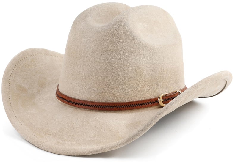 Pro Celia Cowboy Hat for Women and Men Wide Brim Western Cowgirl Hat (US, Alpha, One Size, Beige) - Image 1
