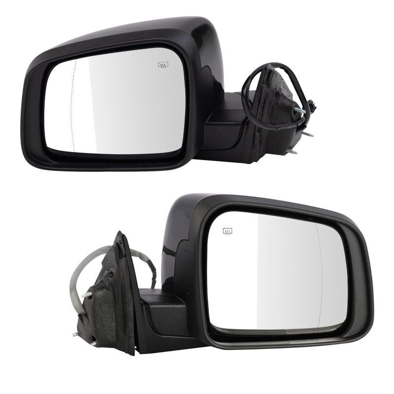 مجموعة مرآة جانبية للسائق والراكب 2 قطعة قابلة للطي كهربائياً مع تعديل كهربائي مدفأ بدون ذاكرة باللون الأسود متوافقة مع جيب جراند شيروكي 2014-2022 2022 جراند شيروكي WK CH1320413 CH1321413