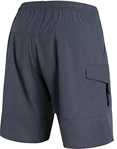 Ksmien Men's Mountain Bike Shorts 3D Padded MTB Bicycle Cycling Shorts Lightweight Loose-Fit Grey - Image 2