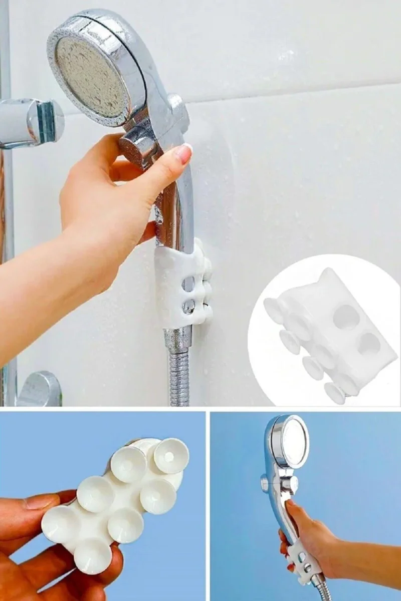 Tineke Suction Cup Shower Head Holder Silicone Suction Cup Bath Head Hanger Holder Hook Vacuum Holder Apparatus