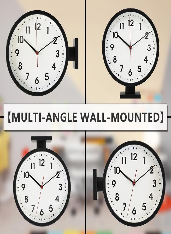 BESTIME 66296A Black Frame Double Sided Aluminum Wall Clock.Simple Design,Classic Aluminum Station Clock,Quiet and Elegant Style,Suitable for Home. - Image 4