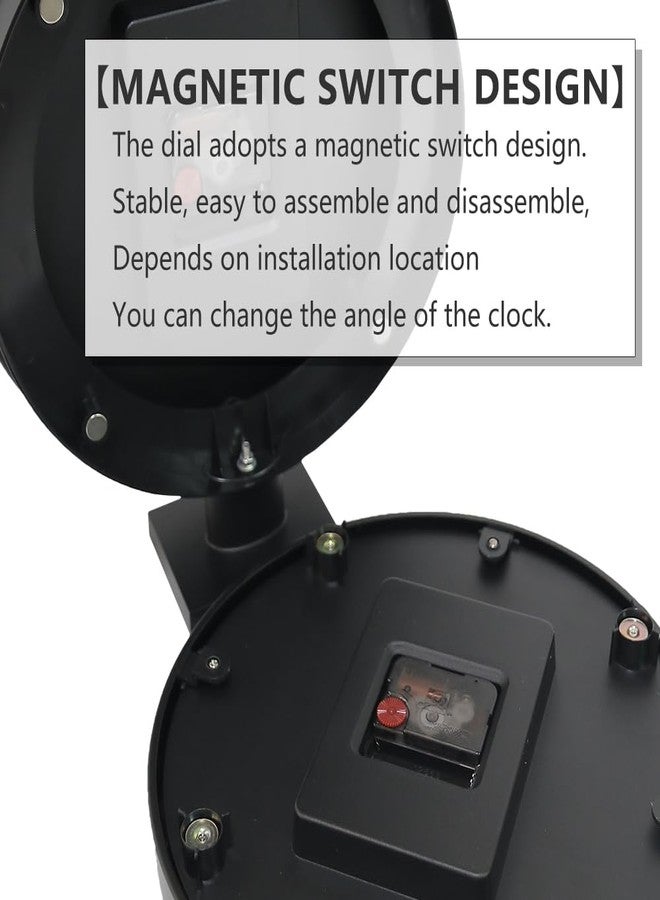 BESTIME 66296A Black Frame Double Sided Aluminum Wall Clock.Simple Design,Classic Aluminum Station Clock,Quiet and Elegant Style,Suitable for Home. - Image 5