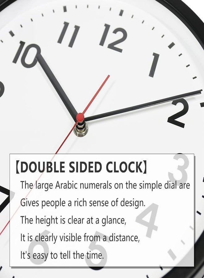 BESTIME 66296A Black Frame Double Sided Aluminum Wall Clock.Simple Design,Classic Aluminum Station Clock,Quiet and Elegant Style,Suitable for Home. - Image 3