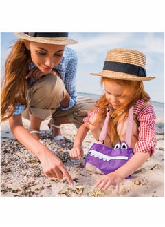 KASTWAVE Beach Toy Mesh Beach Bags Kids Shell Collecting Bags, Beach Toys Swimming Accessories Storage Bag, Foldable Sand Toy Totes with Adjustable Carrying Straps–Perfect Fun for Kids Hunting Shells (3 Pack)  - Image 5