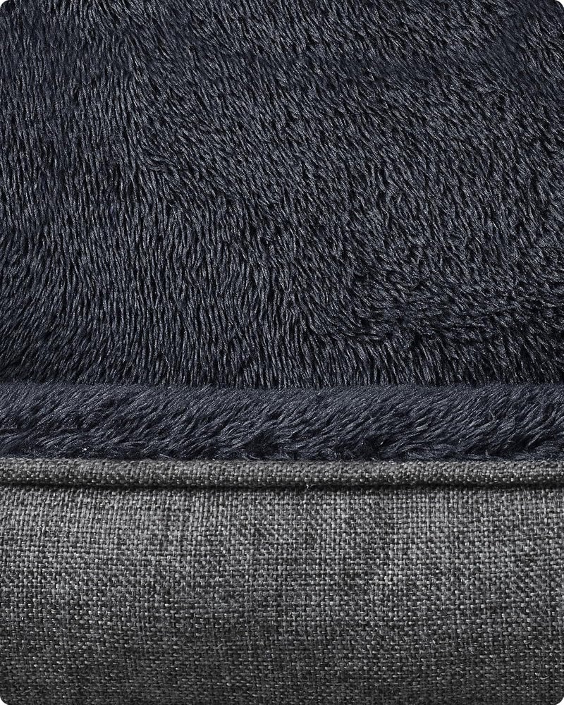 Dog Bed, Linen-Look Pet Bed, Dog Sofa Bed with Raised Edges, Non-Slip Bottom, Removable Washable Cover, S, for Miniature Dogs, 60 x 50 x 21 cm, Dark Grey PGW009G01 - Image 4