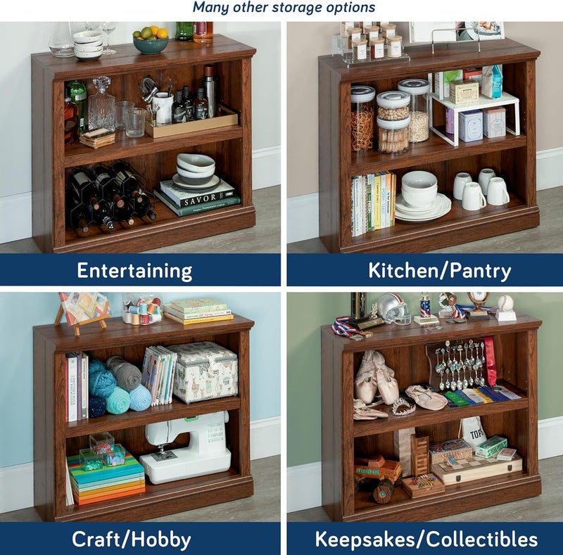 SAUDER Miscellaneous Storage 2-Shelf Bookcase/ Book Shelf, Washington Cherry finish - Image 5