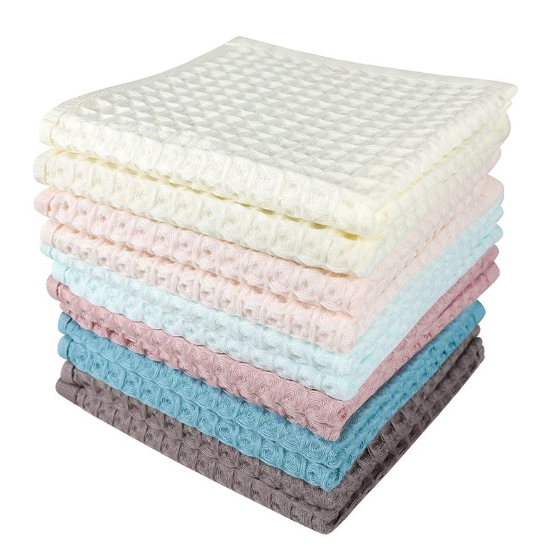Vfaejll Cotton Kitchen Towels 12 Pack Waffle Weave Dish Towels For Drying Dishes 13X13 Inches Dish Rags For Washing Dishes  Kitchen Towels Mix Color Dish Towels - Image 2