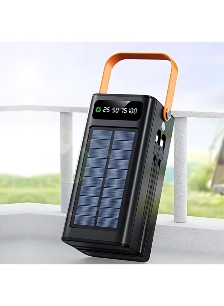 3Q 30,000mAh Smart Solar Power Bank – Fast Charging, Built-in Flashlight & Integrated Cables for Camping - Image 5