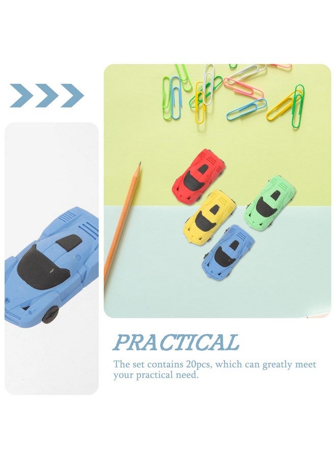 TOYANDONA Mini Novelty Erasers 20Pcs Cartoon Rubber Erasers Plastic Racing Car Shape Erasers For School Student Stationery Kid Festival Treat Bag Filler Cartoon Eraser - Image 4