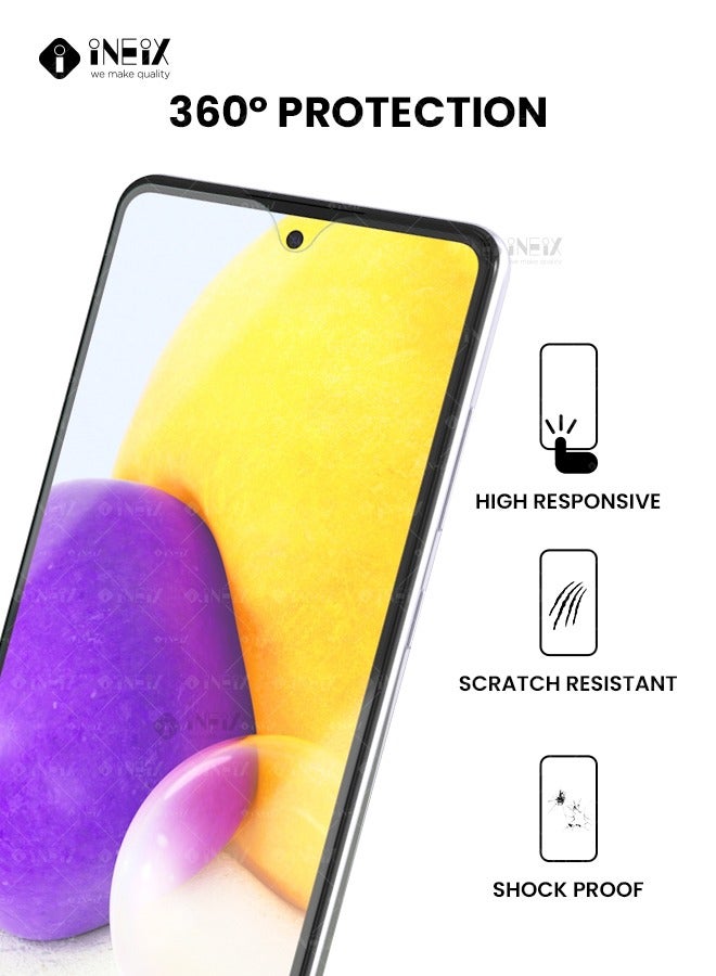 إينيكس 3-قطع من لاصقة حماية للشاشة من الزجاج المقوى لهاتف سامسونج جلاكسي A73 5G- شفاف - Image 2