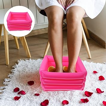 Healeved Bucket for Soaking Feet 1Pcs Folding Water Bucket Portable Travel Foot Bath Tub Foot Basin Soaking Feet for Home Travel Foot Spa and Camping Washing Foot Bath Bowl Random Colours - Image 2