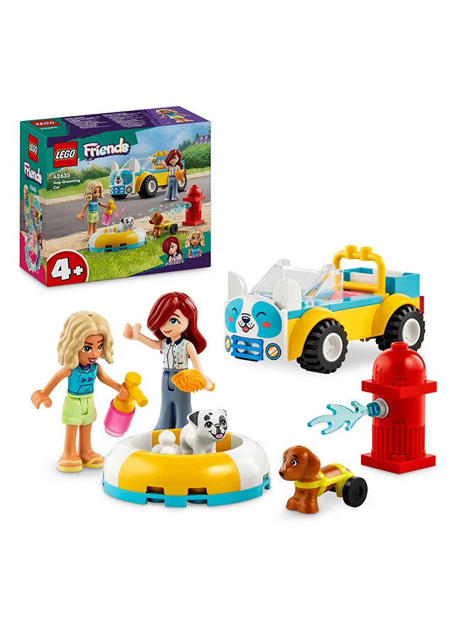 LEGO Friends Dog-Grooming Car, Vehicle Playset, Animal And Nature Pretend Play Toy For Kids, 2 Mini-Doll Characters And 2 Dog Figures For Girls And Boys Aged 4 Years And Over 42635 (60 Pieces)