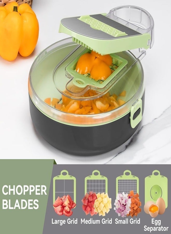 ZEESQUARE Vegetable Cutter Salad Chopper Adjustable Multifunctional Food Chopper with Container - Image 2