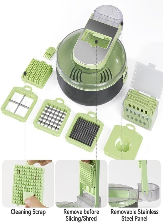 ZEESQUARE Vegetable Cutter Salad Chopper Adjustable Multifunctional Food Chopper with Container - Image 5