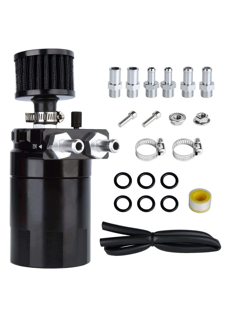 ULHYC Universal Engine Baffled Oil Catch Can Tank with Filter 300ml Automotive Reservoirs Aluminum Catcher  - Image 1