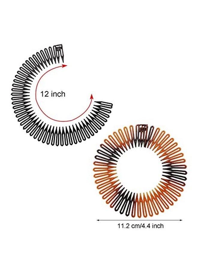 PENTA ANGEL Stretch Hair Combs 6Pcs Flexible Plastic Full Circular Circle Comb Headband Hair Wrap Holder Hairband For Women Girls (Classic Style)  - Image 4
