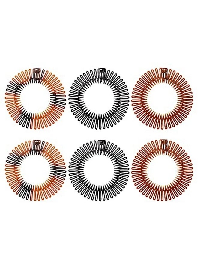 PENTA ANGEL Stretch Hair Combs 6Pcs Flexible Plastic Full Circular Circle Comb Headband Hair Wrap Holder Hairband For Women Girls (Classic Style)  - Image 3