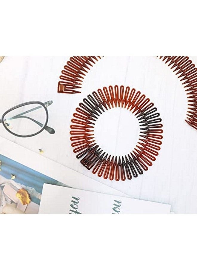 PENTA ANGEL - Stretch Hair Combs 6Pcs Flexible Plastic Full Circular Circle Comb Headband Hair Wrap Holder Hairband For Women Girls (Classic Style) - Image 1
