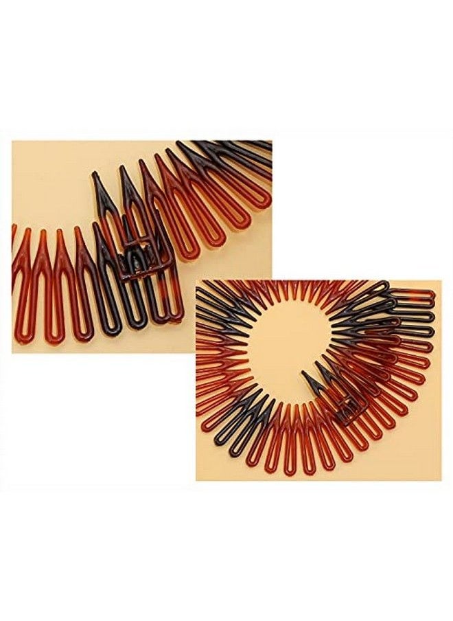 PENTA ANGEL Stretch Hair Combs 6Pcs Flexible Plastic Full Circular Circle Comb Headband Hair Wrap Holder Hairband For Women Girls (Classic Style)  - Image 5