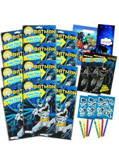 DC Comics Batman Party Favors Pack ~ Bundle Of 12 Batman Play Packs Filled With Stickers Coloring Books Crayons With Bonus Loot Bags Harley Quinn Patches And Door Hanger (Batman Party Supplies)  - Image 2