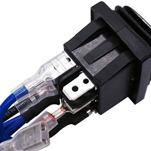 TWTADE Momentary Polarity Reverse Switch Waterproof DC 12V 10A Control Motor for Hoist, Crane, Linear Actuator 6 Pin 3 Position (ON)-Off-(ON) AC 110V-220V Rocker Toggle Switch with Wire KCD4-223-JT - Image 3