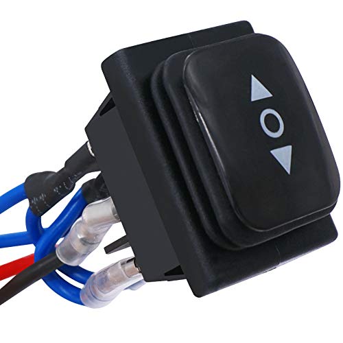 TWTADE Momentary Polarity Reverse Switch Waterproof DC 12V 10A Control Motor for Hoist, Crane, Linear Actuator 6 Pin 3 Position (ON)-Off-(ON) AC 110V-220V Rocker Toggle Switch with Wire KCD4-223-JT - Image 1