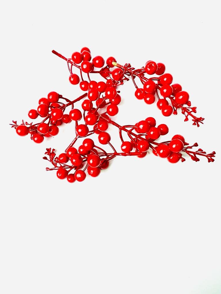 APSAMBR 5pcs Red Berries Berry String Bundle Christmas Decoration Tree Garland Wreath DIY Supplies Artificial Flowers Fruit New Year Wedding - Image 2