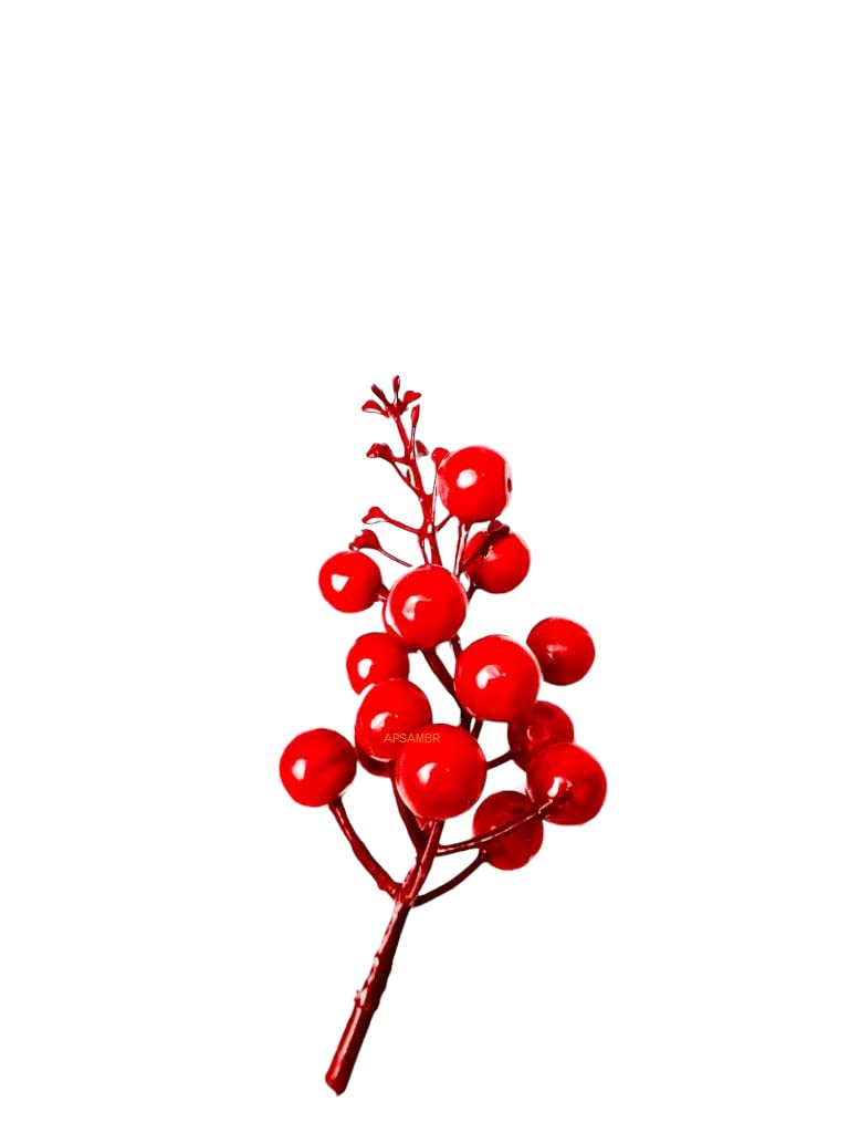 APSAMBR 5pcs Red Berries Berry String Bundle Christmas Decoration Tree Garland Wreath DIY Supplies Artificial Flowers Fruit New Year Wedding - Image 3