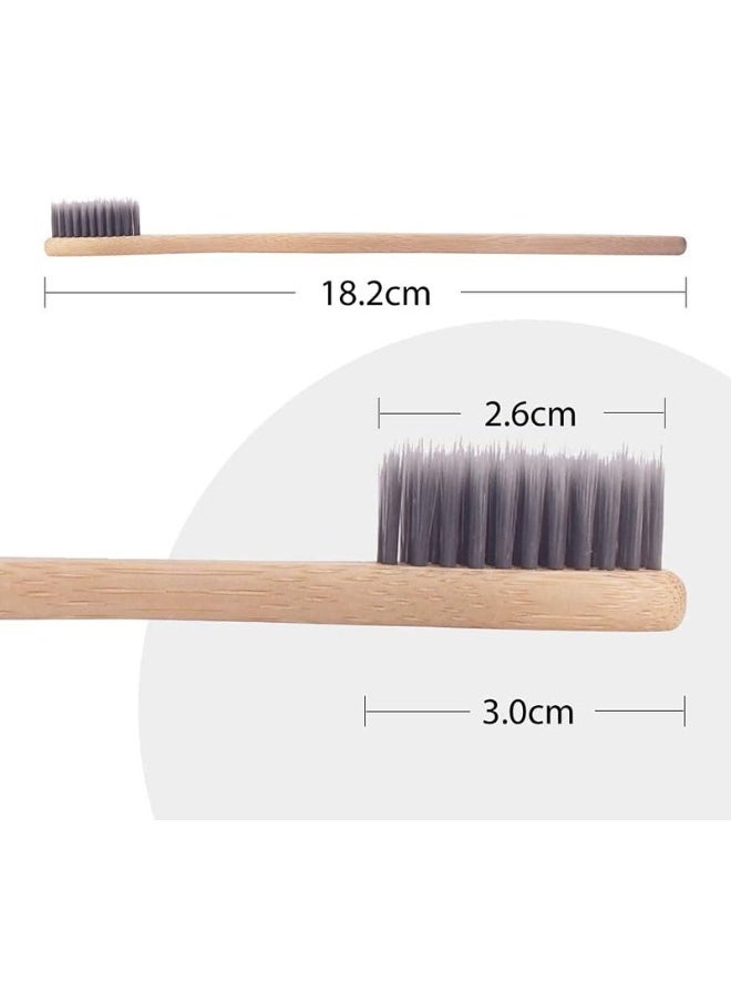 12-Pack Eco-Friendly Bamboo Charcoal Toothbrushes | Biodegradable Soft Bristle Natural Toothbrushes