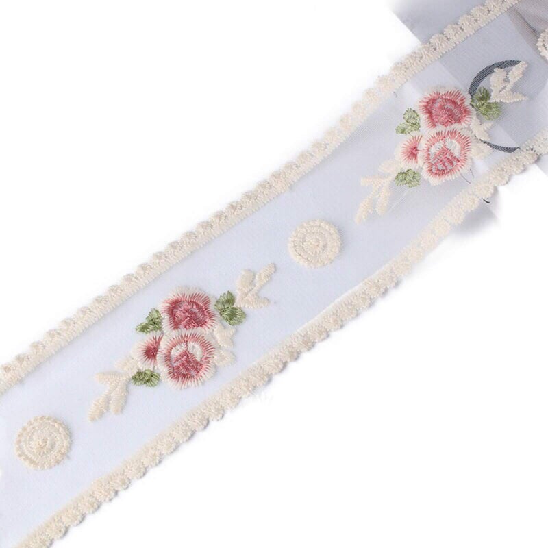 Lace Trim Ribbon Delicate Cotton Embroidery Ribbon for WeddingBridal Decoration DIY Craft Sewing Home Decoration 10 Yards Beige