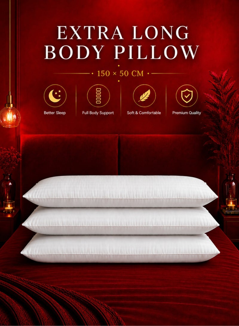 House One 2 Piece | Long Sleeping Pillow Microfiber - White 150x50cm - Image 1