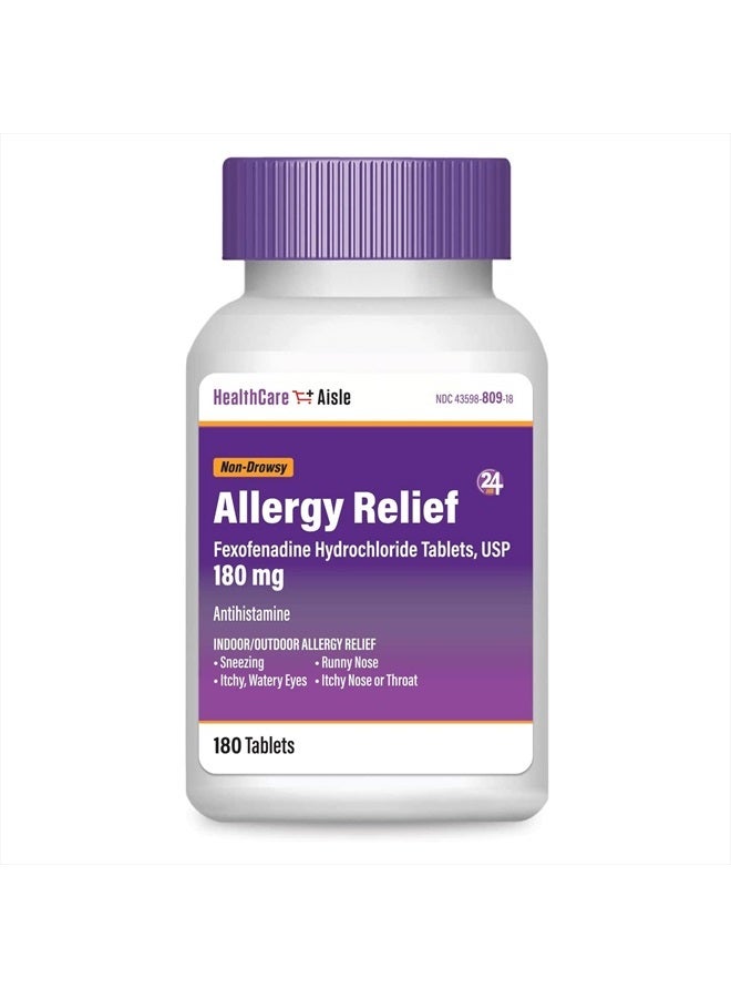 HealthCareAisle Allergy Relief - Fexofenadine Hydrochloride Tablets USP, 180 mg – 180 Tablets – Allergy Medication, Non-Drowsy 24-Hour Allergy Relief - Image 3