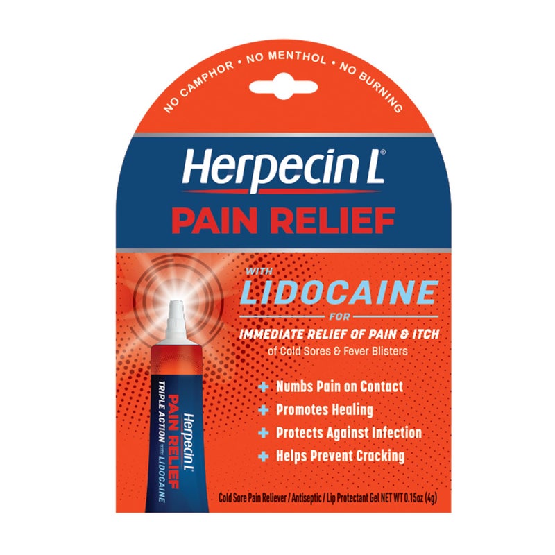 HerpecinL Pain Relief Treatment for Cold Sores and Fever Blisters with Lidocaine numbs Pain and Itch Protects Against Infection 015 oz
