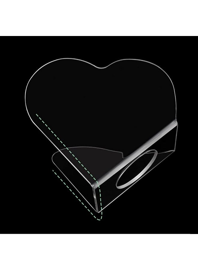 ccHuDE 2 Pcs Clear Acrylic Nail Art Palettes Heart Shaped Nail Painting Plate Makeup Hand Palette Professional Cosmetic Mixing Palette For Beauty Salon - Image 2