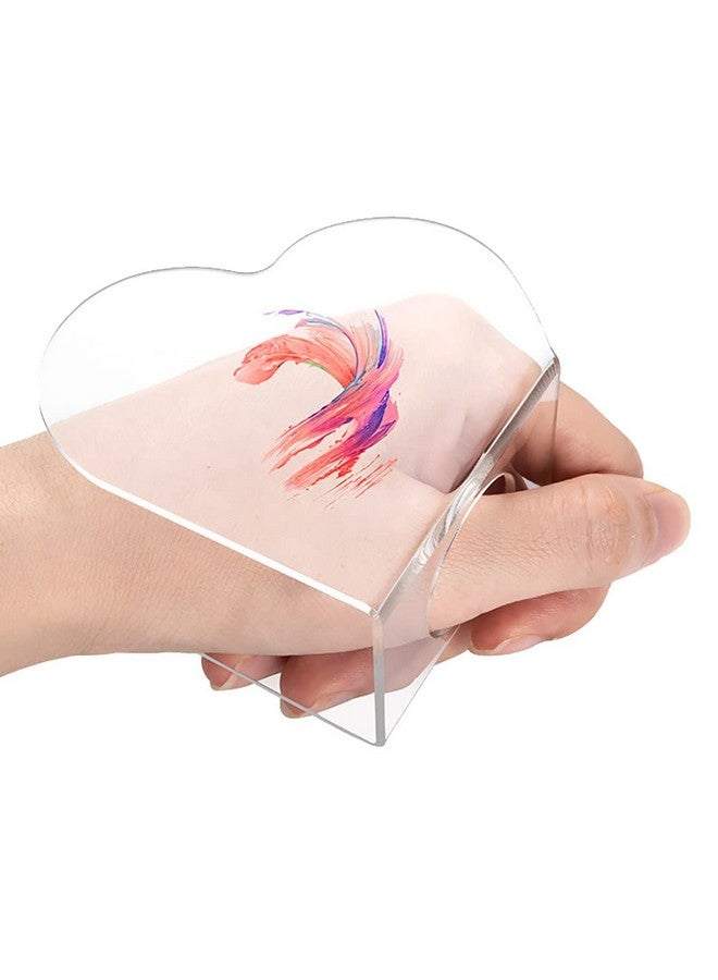 ccHuDE 2 Pcs Clear Acrylic Nail Art Palettes Heart Shaped Nail Painting Plate Makeup Hand Palette Professional Cosmetic Mixing Palette For Beauty Salon - Image 1