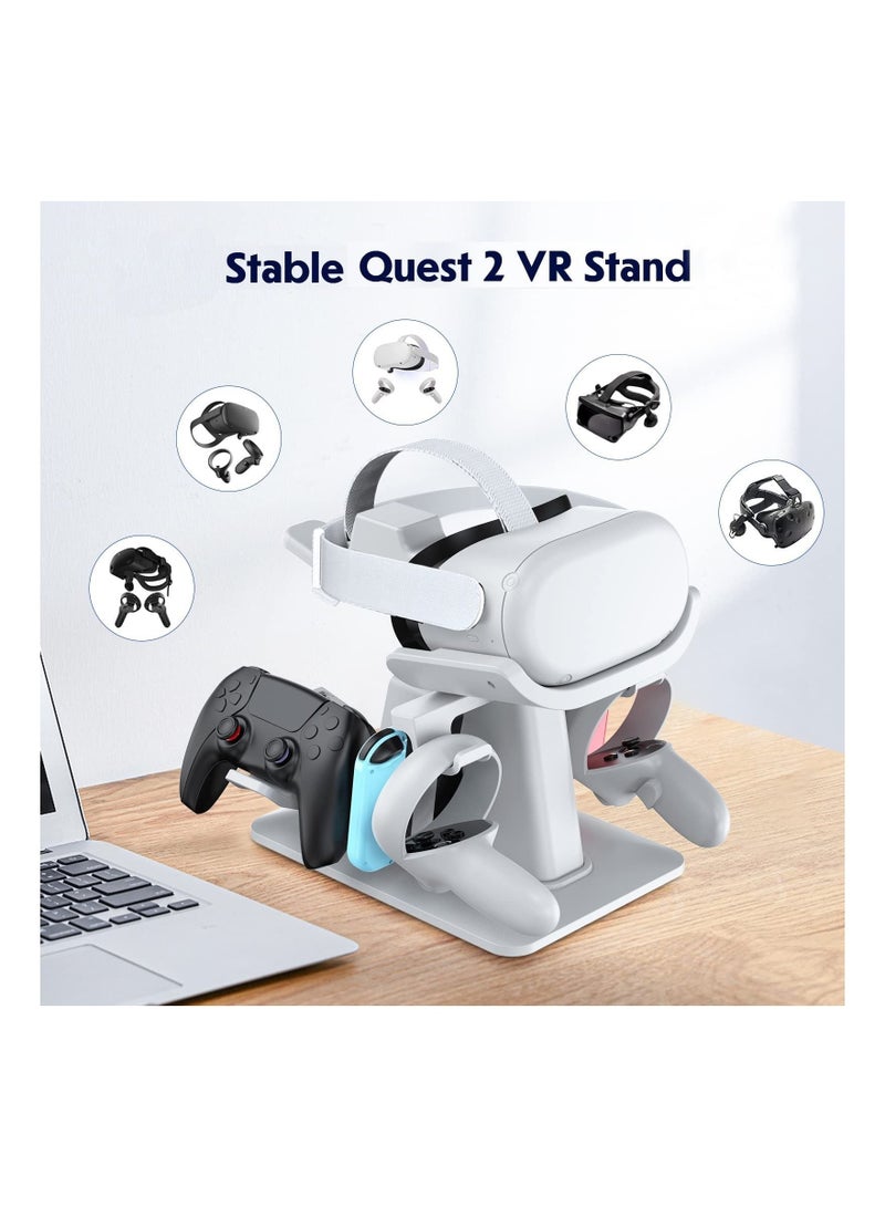 Captaintech Multifunction VR Headset Stand for Headset Display Holder and Controller Holder White - Image 5
