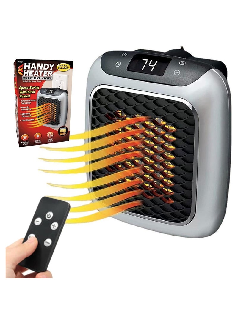 Portable Mini Plug-in Heater with 800W Power Adjustable Thermostat and Silent Operation Featuring a Timer Function for Home Use in Bedroom and Personal Spaces with Temperature Range of 16 to 38 Degrees Celsius - Image 1