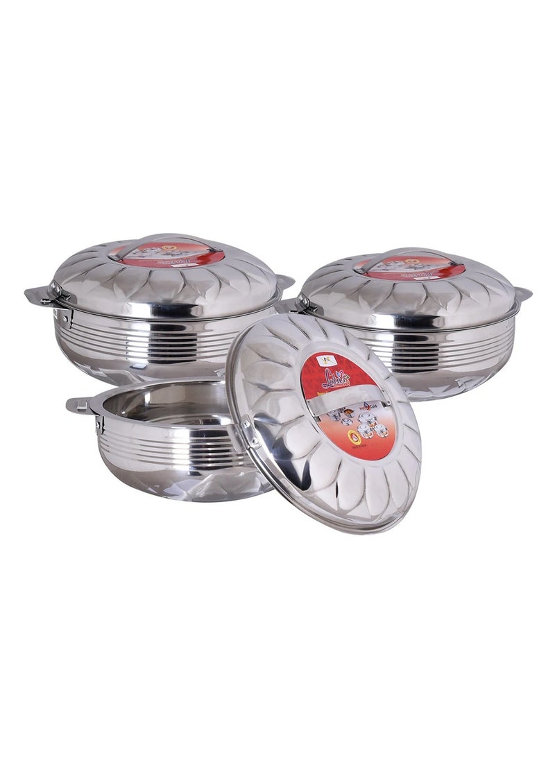 Dac High Quality Stainless Steel Containers 3 Pieces 1000ml, 1500ml, 2500ml  - Image 1