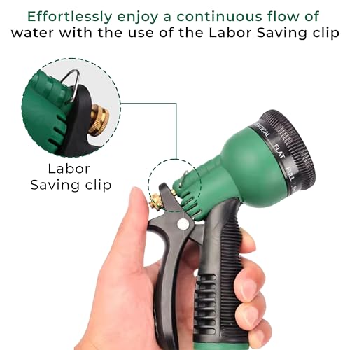 ROOTS & LEAF Garden Hose Spray Gun with 8 Adjustable Patterns, Hands-Free Lock, and Durable ABS Material � Ideal for Car Washing, Pet Cleaning, and Garden Watering - Pack of 2 - Image 3