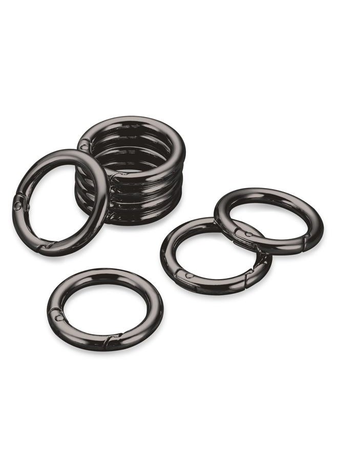 Gkeygo 8 Pack Key Rings, 1 Inch Spring O Rings Metal Keychain, Round Carabiner Clip Snap for Keyrings Buckle, Bags, Purses, Replacement Key Chain Rings for Crafts-Black - Image 1