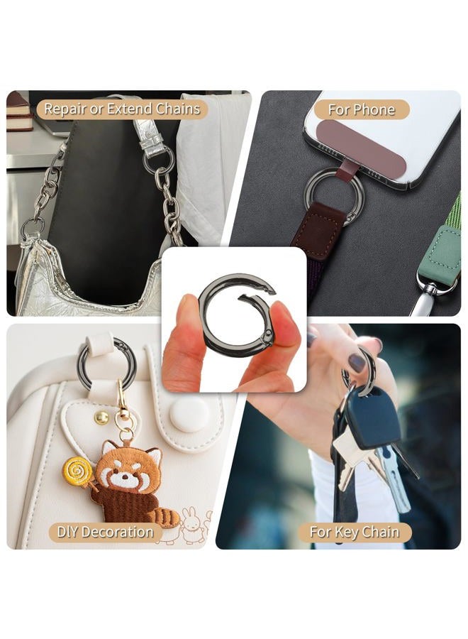 Gkeygo 8 Pack Key Rings, 1 Inch Spring O Rings Metal Keychain, Round Carabiner Clip Snap for Keyrings Buckle, Bags, Purses, Replacement Key Chain Rings for Crafts-Black - Image 3