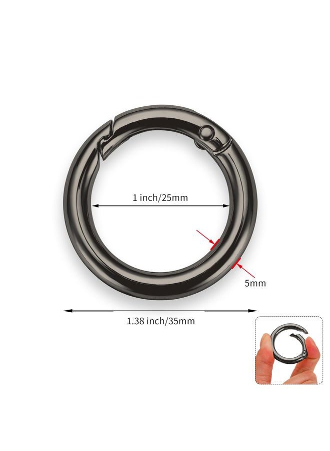 Gkeygo 8 Pack Key Rings, 1 Inch Spring O Rings Metal Keychain, Round Carabiner Clip Snap for Keyrings Buckle, Bags, Purses, Replacement Key Chain Rings for Crafts-Black - Image 5