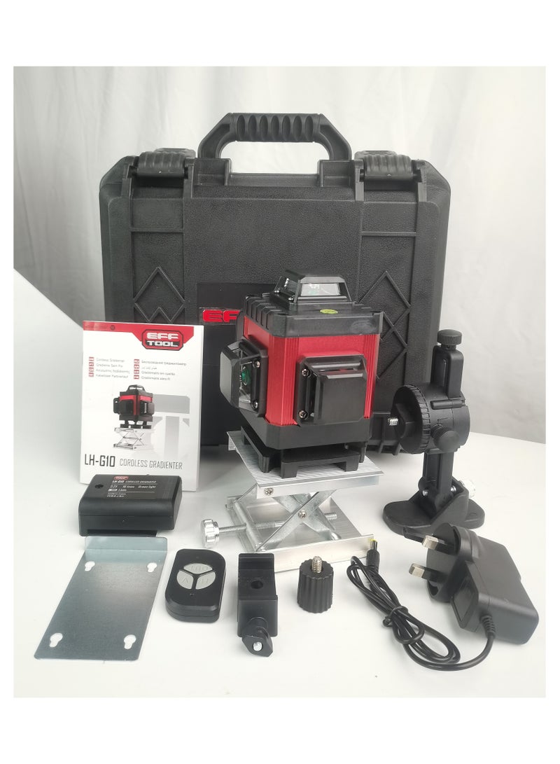 EFFTOOL 16 خط ليزر 4D مستوى أفقي عمودي، 2 بطارية قابلة للشحن، تحكم عن بعد، صندوق أدوات محمول، قاعدة دوارة مغناطيسية متضمنة - Image 2