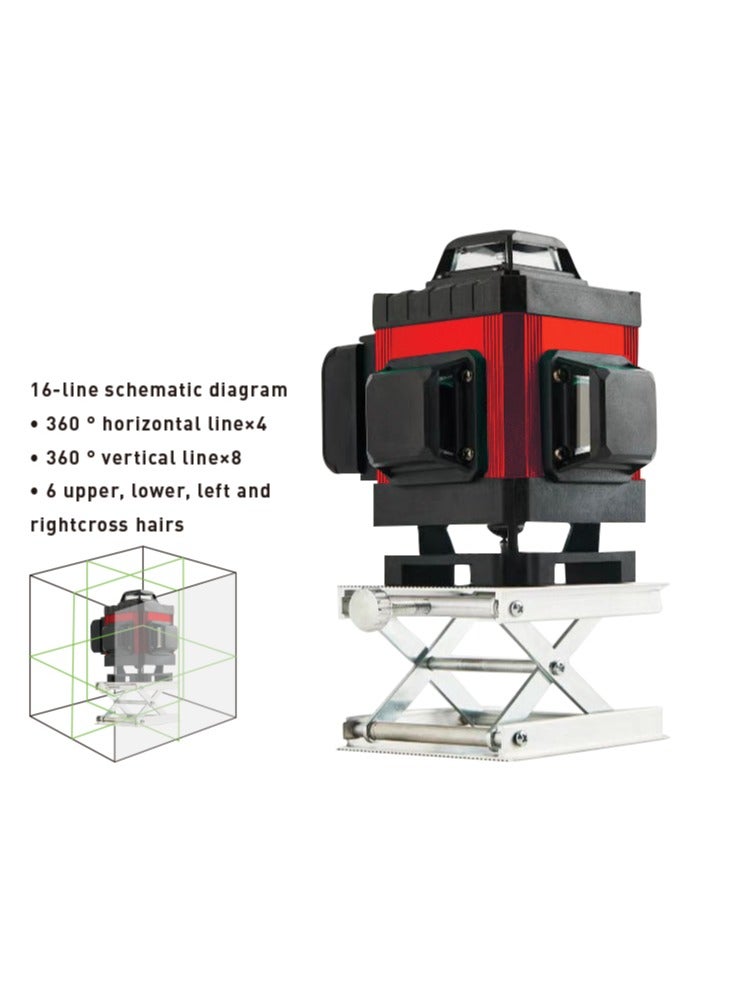EFFTOOL 16 خط ليزر 4D مستوى أفقي عمودي، 2 بطارية قابلة للشحن، تحكم عن بعد، صندوق أدوات محمول، قاعدة دوارة مغناطيسية متضمنة - Image 1