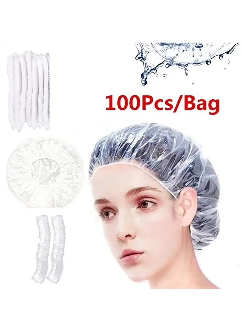 100-Piece Shower Cap Set Clear  - Image 1
