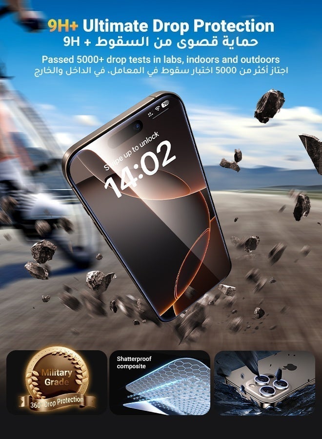 Ugreen iPhone 16 Pro Max 2Pack Screen Protector, 1 Pack Camera Lens Protector and 1*MagSafe Magnetic Case Upgraded Delay Yellowing, Installation Frame, Case Friendly 9H Tempered Glass Scratch-Resistant - Image 3