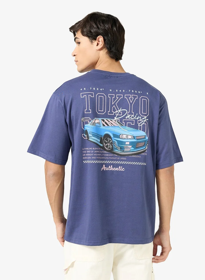 Seventy Five Graphic Print Oversized T-Shirt